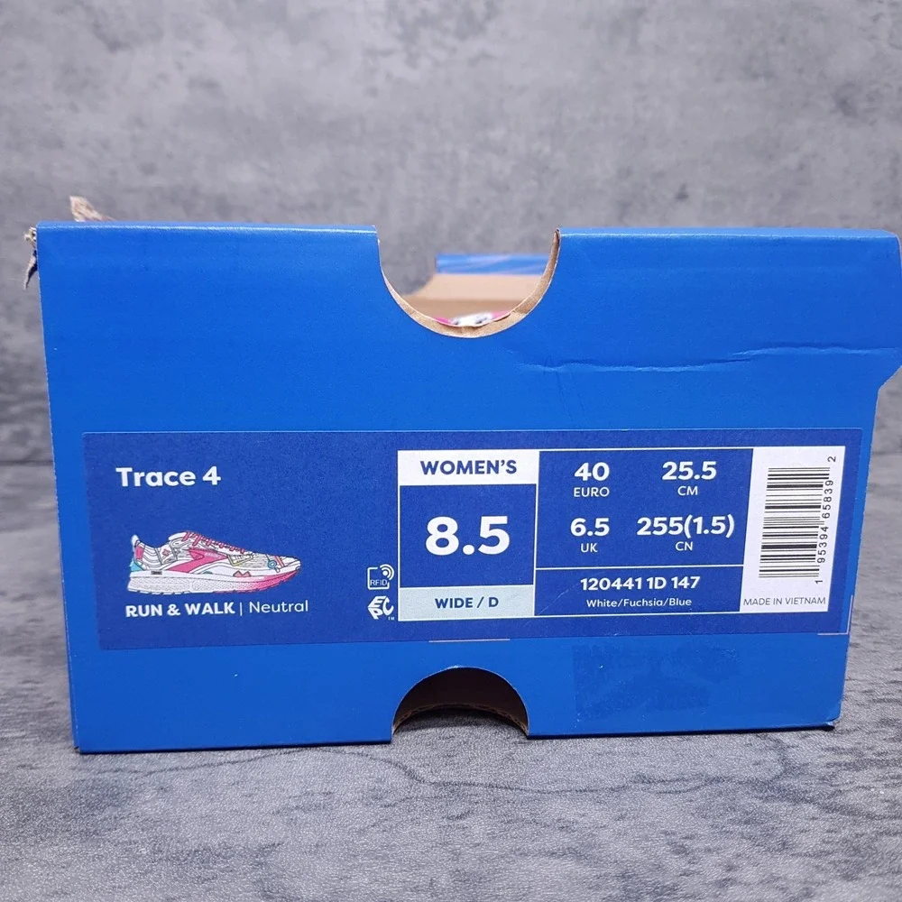 BROOKS Trace 4 Hero Medical Nurse Running Shoes Women 8.5 WIDE White Pink No Lid - Picture 7 of 7